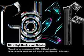 Text animation presets contains 20 preset text animations for adobe after effects with both in and out animations. Chrome Text Styles In Actions Presets On Yellow Images Creative Store