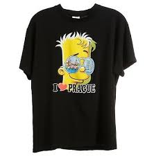Bart Simpson Off White T Shirt Black I Heart Prague Bart Simpson T Shirt Black S Czech Republic Travel Fashion Clothing Shoes Accessories M In 2020 Simpsons T Shirt Bart Simpson T Shirt Black Shirt