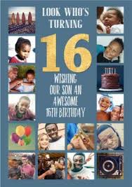 Happy 16th birthday to the greatest son who blessed my life with so much joy and happiness. Look Who S Turning 16 Multi Photo Upload Birthday Card For Son Moonpig