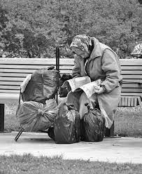 Homeless Woman Reading Paper Oak Park Il Homeless People Photo Homeless