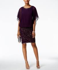 J Kara Chiffon Beaded Blouson Dress Macys Com Blouson Dress Womens Dresses Review Dresses