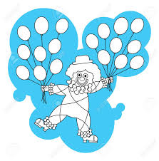 This coloring will provide an opportunity, if not to fly above the ground, then, armed with pencils and paints, to create their own. Funny Clown With Balloons Printable Coloring Page For Kids Royalty Free Cliparts Vectors And Stock Illustration Image 114699408