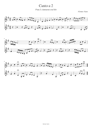 Canto a 2 Sheet music for Clarinet in b-flat (Solo)