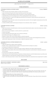 customer technical support resume
