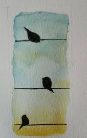 Birds On A Wire Painting Tutorial Painting Bird On A Wire 26 Ideas Watercolor Paintings Easy Art Painting Art Drawings