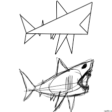 Start the top of the shark body. Cartoon Shark Drawing In 4 Steps With Photoshop