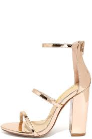Huge selection of women's block heels at zappos. Lovely Rose Gold Heels Ankle Strap Heels Block Heels 31 00 Lulus