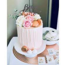 Cake Birthday Rose Gold Flower 61 Ideas Baby Shower Drip Cake Pink Baby Shower Cake Gold Baby Shower Cake
