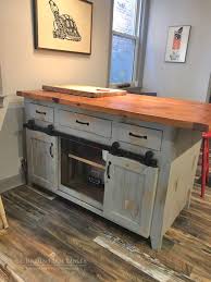 Barn Door Island This Customer Ordered A 1 Table Top Not Shown And A Matching Island Wi Build Kitchen Island Custom Kitchens Reclaimed Wood Kitchen Island