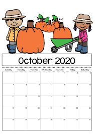 October 2020 Calendar For Kids In 2020 Kids Calendar Preschool Calendar Classroom Calendar