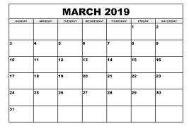 2019 Monthly Printable Calendar March 2019 Calendar March March2019 March2019calenda Calendar Printables Printable Calendar Template Calendar 2019 Printable