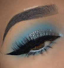 Icy Baby Blue Silver Glitter Makeup Look Glitter Makeup Looks Prom Eye Makeup Blue Dress Makeup