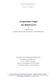 Maybe you would like to learn more about one of these? Https Www Ldm Law De Wp Content Uploads Lehner Ldm Ausgewaehlte Fragen Des Maklerrechts Pdf