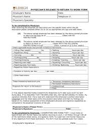 While sick leave applications mount up every month within organizations especially this year, it's important to know how exactly to write an application for sick leave. 49 Best Return To Work Work Release Forms á… Templatelab