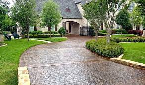 Stamped concrete fort worth | decorative concrete fort worth. Stained And Stamped Ashlar Pattern Driveway Craftsman Landscape Dallas By Concrete Craft Houzz