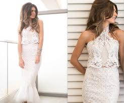Two Piece Wedding Dress Short Mermaid Lace Sleeveless Etsy Short Lace Wedding Dress Wedding Dresses Lace Short Wedding Dress