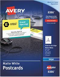 Find avery index card now! Amazon Com Avery 8386 Postcards Inkjet 4 X 6 2 Cards Sheet White Box Of 100 Cards Blank Note Cards Office Products