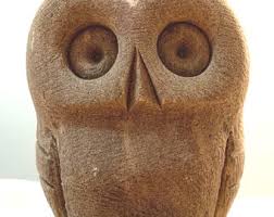 Vintage Islay Grime MCM Cast Stone Owl Sculpture 4"