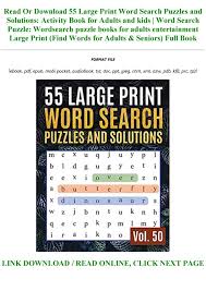 The caller calls out words for any of the pictures on the bingo! Read Book Pdf 55 Large Print Word Search Puzzles And Solutions Activity Book For Adults And Kid By Holdenpayne Issuu