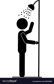 Black Silhouette Pictogram Person Taking A Shower Vector Image On Vectorstock Pictogram Black Silhouette Take A Shower