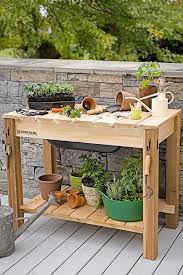 20 Of The Most Genius Organizing Tips For Outside Of Your House Potting Bench Potting Bench With Sink Outdoor Furniture