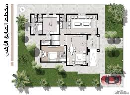 نموذج مسكن خليجى 4 غرف نوم 370 متر مربع طابقين Square House Plans Duplex Plans House Plans