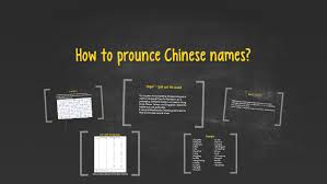 Chinese Name Pronunciation By Olive Shuai On Prezi