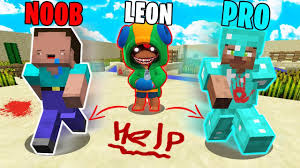 Brawl stars leon just came out and you guys get to see live leon gameplay! Minecraft Noob Vs Pro Scary Leon Brawl Stars Challenge In Minecraft Youtube