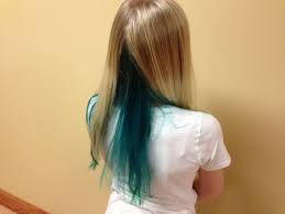 Blonde With Teal Underneath Teal Hair Hair Hair Styles