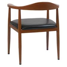 Apr 17, 2020 · the piece contains a compact dining table which can be folded to take less space, as well as four matching dining chairs made out of light pine wood. Wood Grain Metal Arm Restaurant Chair In Walnut Finish With Black Vinyl Seat