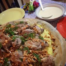 Homemade Jordanian Mansaf Made To Mark The Beginning Of A New Year An Arab Tradition To Eat A White Yo Middle East Food Mediterranean Recipes Jordanian Food