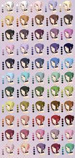 Hair Colour Palette By Rueme On Deviantart Anime Hair Color Drawings Drawing Tutorial