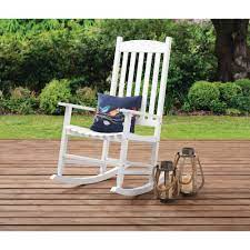Mainstays Outdoor Wood Slat Rocking Chair White Walmart Com Rocking Chair Porch Wood Slats Outdoor Wood