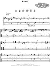 Learn to read guitar sheet music by following the suggestions below: Radiohead Creep Guitar Tab In G Major Download Print Sku Mn0072465