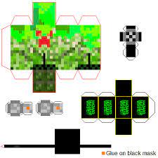 Papercraft Mini Nuclear Creeper Paper Crafts Minecraft Printables Minecraft Party