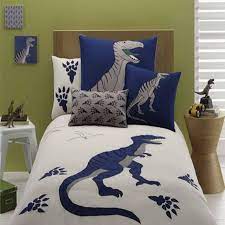 Embroidered Gray Dinosaur Bedding Set Boys Bedding Sets Dinosaur Bed Set Dinosaur Bedding Set
