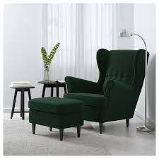 strandmon wing chair djuparp dark green ikea piscina de varanda cadeira ikea poltronas decorativas para sala