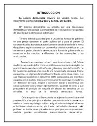 ⭐la democracia es una forma de gobierno, que se fundamenta en que el poder de elegir los poseemos los ciudadanos, y por ende de elegir a nuestros gobernantes.es un gobierno bajo el contexto de ser del pueblo, en el que las personas tienen como derecho participar en la toma de decisiones, de manera que las sociedades tienen una voz. Doc Significado De Democracia Jess Mercado Academia Edu