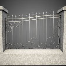 3d Wrought Iron Fence Metal Model Iron Gate Design Fence Wall Design Wrought Iron Fences