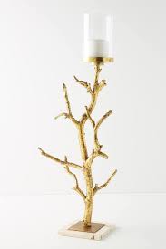 Pillar candle holder set of 3. Golden Branch Pillar Candle Holder