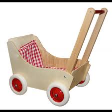 Mit puppenwagen rum und sie hat bisher nur einen buggy. Holzspielzeug Puppenwagen Mit 3 Teiliger Garnitur Fur Kinder Ab 1 Jahr