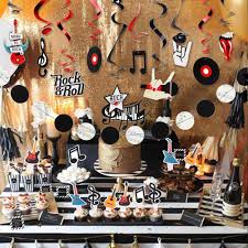 Musical theme party | centerpiece for music themed party. Music Theme Birthday Party Decorations Music Garland Hanging Rock Swirls Cake Topper Baby Shower Bachelor Music Party Supplies Party Diy Decorations Aliexpress