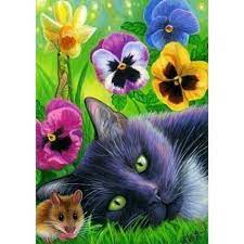 Cat In The Garden Diamond Painting Kit Cat Art Painting Cat Art Cat Artwork