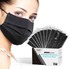 Black Disposable Face Mask Individually Wrapped Face Masks For Men Women Adult Breathable Comfortable 3 Ply With Adjustable Nose Wire Elastic Ear Loop 50 Pcs Black Buy Online In Nicaragua