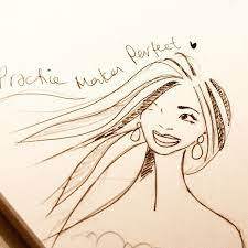 Practice Makes Perfect Sketch Lolalola Ilustracion Art Doodles Marbella Illustration Prints Custom Watercolor Sketches Watercolor Print