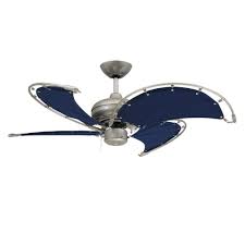 Voyage Nautical Ceiling Fan Brushed Nickel With 40 Inch Sail Cloth Blades Brushed Nickel Ceiling Fan Nautical Ceiling Fan Ceiling Fan