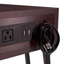 Building an end table / side table with a secret hidden usb port. Southern Enterprises New Haven Walnut Usb Port Side Table Hd889498 The Home Depot