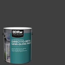 behr premium 1 gal black semi gloss direct to metal interior exterior paint