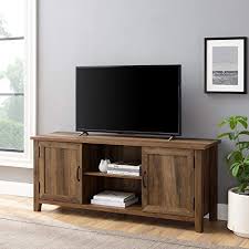 Check spelling or type a new query. Amazon Com Walker Edison Buren Classic Grooved Door Tv Stand For Tvs Up To 65 Inches 58 Inch Rustic Oak Home Kitchen