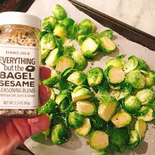 Roasted Brussel Sprouts With Evoo And Some Everything But The Bagel Spices From Trader Joe S What S You Healthy Recipes Roasted Brussel Roasted Brussel Sprouts